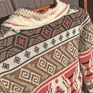 Forever 21 Aztec Southwestern Tribal Geometric Open Front Cardigan Sweater Boho